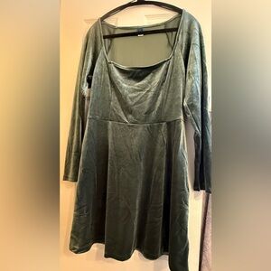 Old Navy Long Sleeve Green Velvet Dress